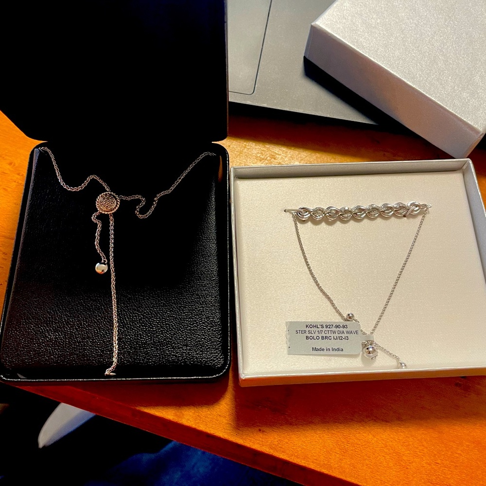 Diamond NWT necklace & bracelet set - both adjustable!